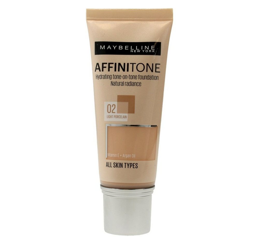 MAYBELLINE NEW YORK Foundation Affinitone Feuchthalte-Make-up 02 Light Porcelain 30ml MAYBELLINE NEW YORK Foundation Affinitone Feuchthalte-Make-up 02 Light Porcelain 30ml von MAYBELLINE NEW YORK