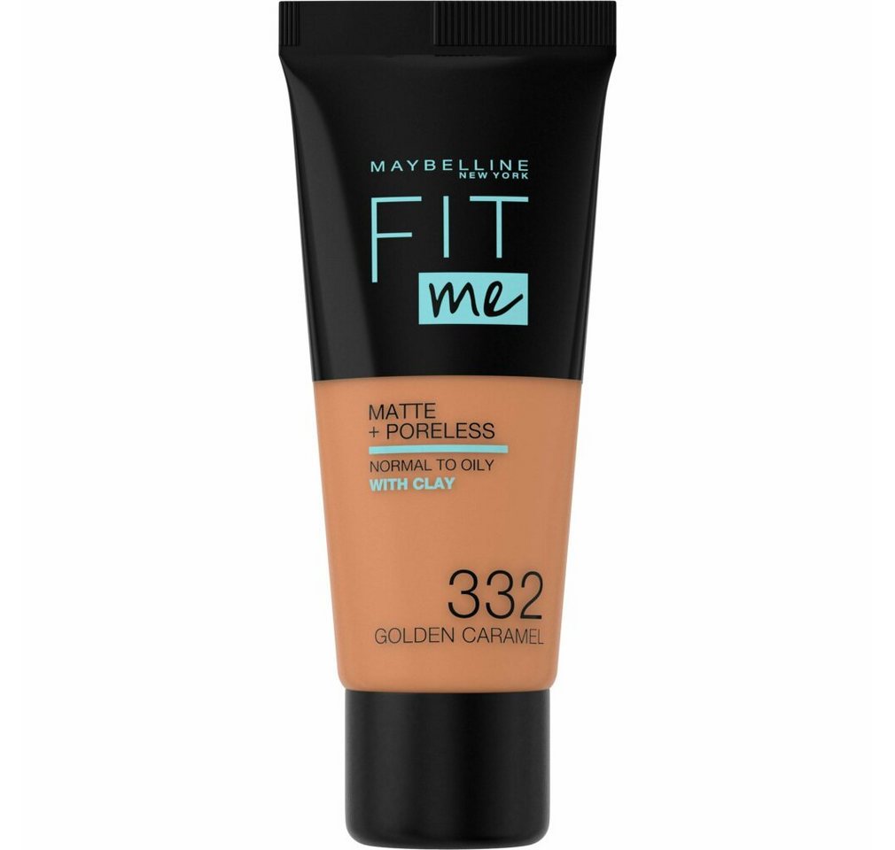 MAYBELLINE NEW YORK Foundation Fit Me Matte + Poreless Foundation 332 Golden Caramel 30ml von MAYBELLINE NEW YORK
