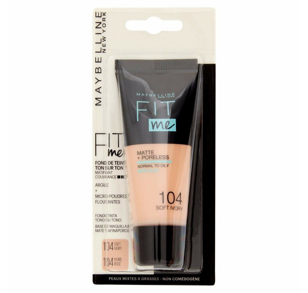 MAYBELLINE NEW YORK Foundation Fit Me Matte + Poreless Liquide Foundation 104 Soft Ivory 30ml MAYBELLINE NEW YORK Foundation Fit Me Matte + Poreless Liquide Foundation 104 Soft Ivory 30ml von MAYBELLINE NEW YORK
