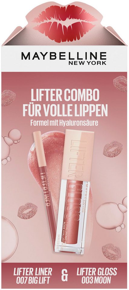 MAYBELLINE NEW YORK Schmink-Set Set: Lifter Gloss + Lifter Liner Lippenkonturenstift, Mit Hyaluronsäure, schöner Glanz, pflegend. von MAYBELLINE NEW YORK