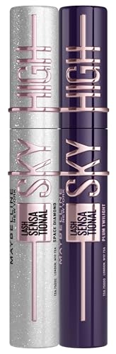 Mascara Set aus Maybelline New York Lash Sensational Plum Twilight, dunkelviolette Mascara, auffälliges Augen-Make-Up, 7 ml + Maybelline New York Lash Sensational Sky High Mascara, Very Black, 7,2 ml von MAYBELLINE