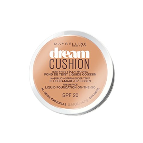 Maybelline Dream Cushion Make-up Nr. 1 Natural Ivory, flüssige Foundation in einem Make-up-Kissen, für einen morgenfrischen Teint, mit Spiegel, feuchtigkeitsspendend, 14,6 g von MAYBELLINE