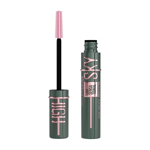 Maybelline New York Lash Sensational Green Altitude, dunkelgrüne Mascara für ein auffälliges Augen-Make-Up, Extreme Länge & volles Volumen, Intensiver Look, Sky High, 7 ml von MAYBELLINE