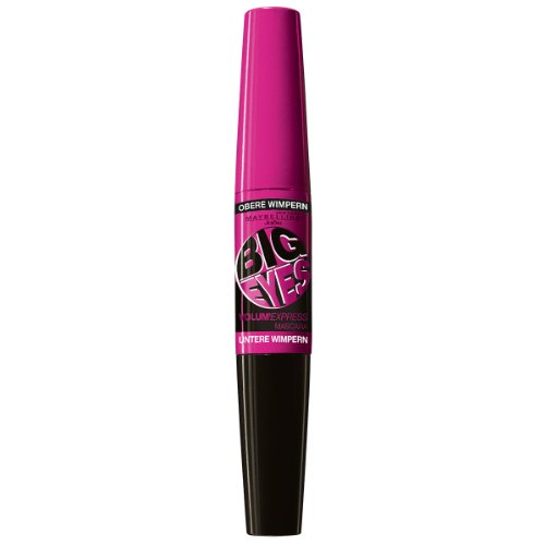 Maybelline New York Mascara Big Eyes Falsche Wimpern Black/Wimperntusche intensives Schwarz, Big-Eye-Effect (ohne Klumpen, ohne Verkleben), 1 x 9 ml von MAYBELLINE