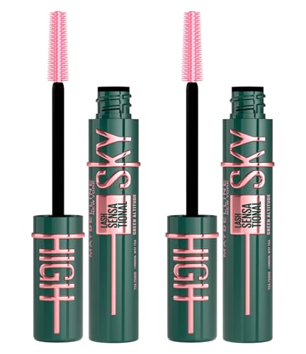 Maybelline New York Sky High Lash Sensational Mascara Farbe Green Altitude Volumengebende und verlängerende flexible Bürste mit Fasern und Bambus-Extrakt - 2 Mascara von MAYBELLINE
