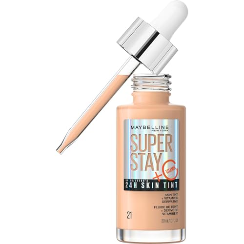 Maybelline New York Foundation, Langanhaltendes Make-Up mit Vitamin C, Vegane Formel, Super Stay Skin Tint, Nr. 21 von MAYBELLINE