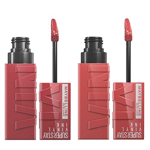 Maybelline New York Superstay Vinyl Ink Lip Color Birralle Color 35 Cheeky Superstay Vinyl Ink Color 40 Witty Finish Bright - 2 Lippenstifte with Precision Applicator von MAYBELLINE