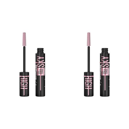 Maybelline New York Wimperntusche für extreme Länge und volles Volumen, Mascara mit wimpernverlängerndem Effekt, Lash Sensational Sky High Cosmic Black, Schwarz, 1 x 7,2 ml (Packung mit 2) von MAYBELLINE