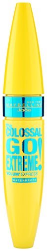 Maybelline Volum' Express The Colossal Go Extreme! Mascara in Very Black Waterproof, wasserfeste Wimperntusche, extremes Volumen, tiefschwarze Pigmente, innovative Doppel-Pump-Wimpernbürste, 9,5 ml von MAYBELLINE