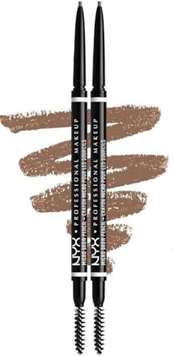 NYX Professional Makeup Micro Brow Pencil Doppelpack, Doppelseitig mit ausdrehbarem Augenbrauenstift und Bürstchen, Vegane Formel, Farbton: Taupe von NYX PROFESSIONAL MAKEUP
