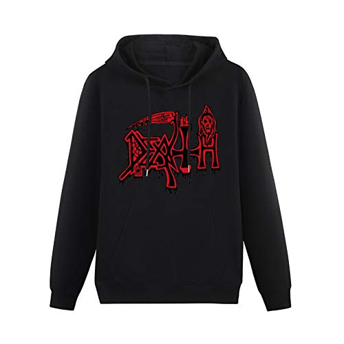 MAYILI Warm Sweatshirts Chuck Schuldiner Death Band Red Logo Heavyweight Hooded Black L von MAYILI