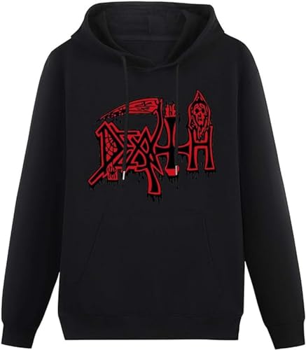 MAYILI Warm Sweatshirts Chuck Schuldiner Death Band Red Logo Heavyweight Hooded Black M von MAYILI