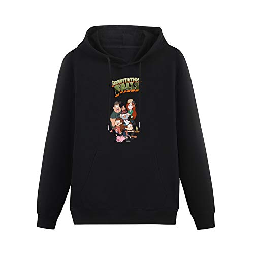 MAYILI Warm Sweatshirts Gravity Falls Logo Funny Heavyweight Hooded Black S von MAYILI