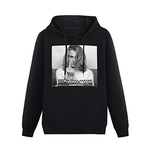 MAYILI Warm Sweatshirts Hip Hop Design Johnny Depp Men Johnny Depp Blow Cotton Hombre Oversized Heavyweight Hooded Black XL von MAYILI