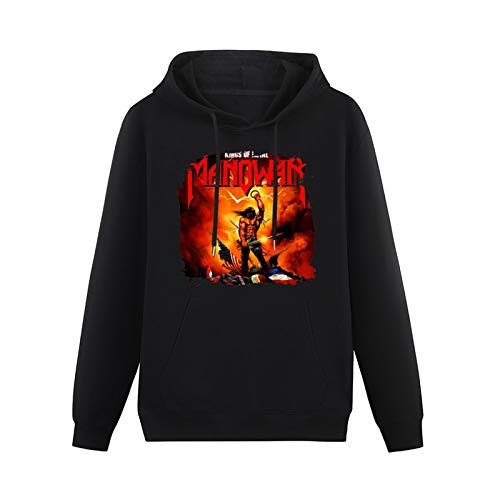 MAYILI Warm Sweatshirts Manowar Heavy Power King of Metal Logo Heavyweight Hooded Black XL von MAYILI