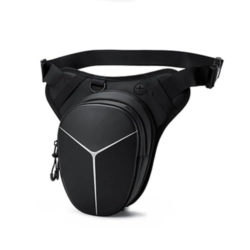 Motorbike Saddle Bag Motorrad Tasche Männer Motorrad Bein Seite Eva Hard Shell Männlichen Telefon Taille Pack Motorrad Drop Tasche Fanny Pack Gürtel Bum Taschen Motorbike Side Bag (Color : Black A) von MAYINGLON