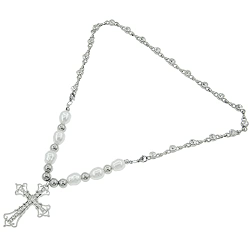 MAYIYAHO Luxus Damen Mode Geschenke Glitzer Zirkon Kreuz Schlüsselbein Ketten Frauen Mädchen Süße Geschenke Neo-Gothic Perle Halsketten MAYIYAHO Luxus Damen Mode Geschenke Glitzer Zirkon Kreuz Schlüsselbein Ketten Frauen Mädchen Süße Geschenke Neo-Gothic Perle Halsketten von MAYIYAHO