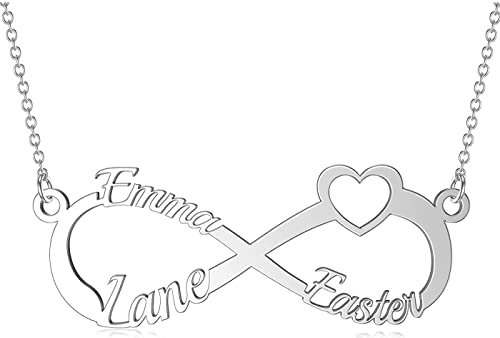 MAYIYAHO Personalisierte Unendlichkeitszeichen Kette Namenskette Silber Namen Benutzerdefinierte Anhänger Ewigen Schmuck Geschenke für Damen Freundin, Font5 MAYIYAHO Personalisierte Unendlichkeitszeichen Kette Namenskette Silber Namen Benutzerdefinierte Anhänger Ewigen Schmuck Geschenke für Damen Freundin, Font5 von MAYIYAHO