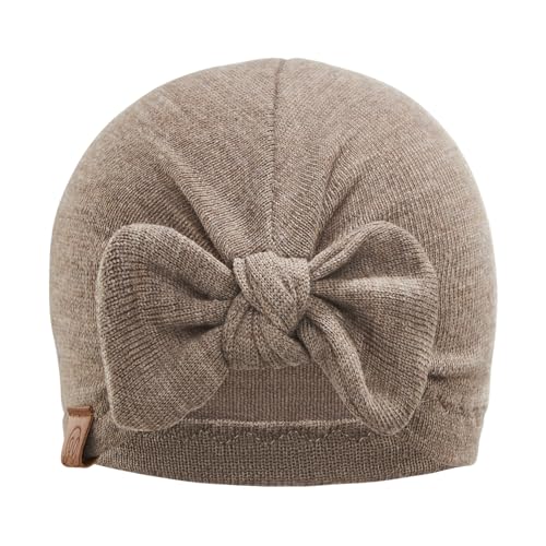 MAYLILY - Baby Turban - Hüte Turban - Mütze - Merinowolle Mütze - Infant Beanie - Baby Mädchen - Kindermütze - Merinowolle Baby - Merinowolle - (DE/NL/SE/PL, Numerisch, 36, 44, Taupe) von MAYLILY