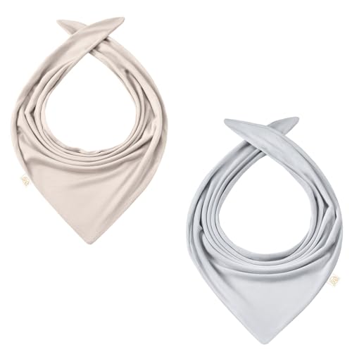 MAYLILY - Halstuch Bamboo - Halstücher - Dreieckstuch - Unisex Baby Halstuch - Unisex Kinder Schal - Bindetuch Kopftuch - Mädchen Junge Baby - (light grey - beige, child) von MAYLILY