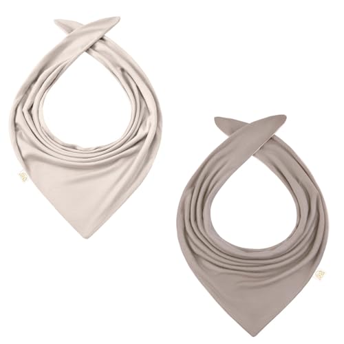 MAYLILY - Halstuch Bamboo - Halstücher - Dreieckstuch - Unisex Baby Halstuch - Unisex Kinder Schal - Bindetuch Kopftuch - Mädchen Junge Baby - (taupe - beige, child) von MAYLILY