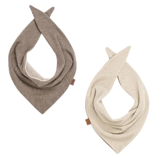 MAYLILY - Halstuch Merinowolle - Halstücher - Dreieckstuch - Unisex Baby Halstuch - Unisex Kinder Schal - Bindetuch Kopftuch - Mädchen Junge Baby - (taupe - beige, child) von MAYLILY