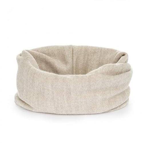 MayLily Schlauchschal merino für Kinder - 100% merinowolle - Hergestellt in EU - Handgefertigt - Hypoallergen - Temperaturregulierend für Herbst und Winter - Beige von MayLily