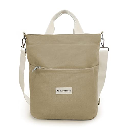 MAYMOONER Canvas Umhängetasche Damen mit Reißverschluss Lässige Tote Henkeltasche Alltagstaschen für Arbeit Reisen Einkaufen Khaki MAYMOONER Canvas Umhängetasche Damen mit Reißverschluss Lässige Tote Henkeltasche Alltagstaschen für Arbeit Reisen Einkaufen Khaki von MAYMOONER