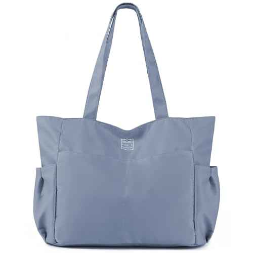 MAYMOONER Nylon-Tragetasche mit Reißverschluss für Damen, mehrere Taschen, leicht, groß, Schultertasche für Uni, Uni, Uni, Arbeit, Reisen, Einkaufen, blau, Einheitsgröße MAYMOONER Nylon-Tragetasche mit Reißverschluss für Damen, mehrere Taschen, leicht, groß, Schultertasche für Uni, Uni, Uni, Arbeit, Reisen, Einkaufen, blau, Einheitsgröße von MAYMOONER