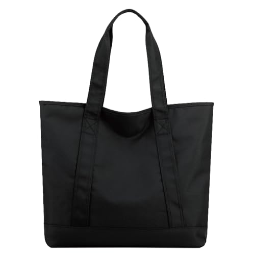 MAYMOONER Schwarze Tote Bag Tragetasche für Damen Große Nylon Handtasche Schultertasche mit Reißverschluss für Laptop Arbeit Uni Reisen Täglicher Gebrauch MAYMOONER Schwarze Tote Bag Tragetasche für Damen Große Nylon Handtasche Schultertasche mit Reißverschluss für Laptop Arbeit Uni Reisen Täglicher Gebrauch von MAYMOONER