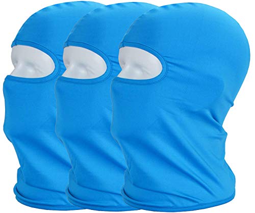 MAYOUTH Sturmhaube Balaclava UV Schutz Gesichtsmasken für Radfahren Outdoor Sports Vollgesichtsmaske Breath, Blau 3er Pack, M von MAYOUTH