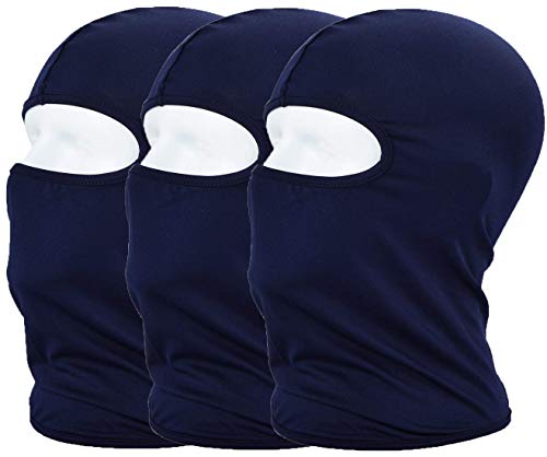 MAYOUTH Sturmhaube Balaclava UV Schutz Gesichtsmasken für Radfahren Outdoor Sports Vollgesichtsmaske Breath, Navy blau 3er Pack, M von MAYOUTH