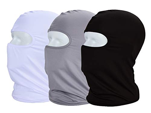 MAYOUTH Sturmhaube Balaclava UV Schutz Gesichtsmasken für Radfahren Outdoor Sports Vollgesichtsmaske Breath, Schwarz + Weiß + Grau, M von MAYOUTH