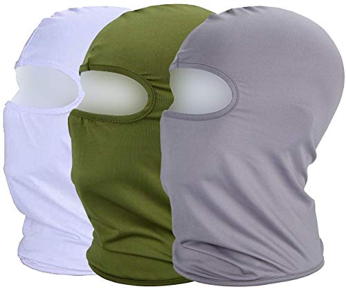 MAYOUTH Sturmhaube Balaclava UV Schutz Gesichtsmasken für Radfahren Outdoor Sports Vollgesichtsmaske Breath (Grün+weiß+grau) von MAYOUTH