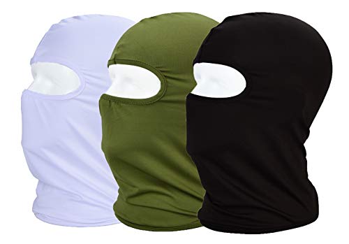 MAYOUTH Sturmhaube Balaclava UV Schutz Gesichtsmasken für Radfahren Outdoor Sports Vollgesichtsmaske Breath (Schwarz+Weiß+Grün) von MAYOUTH