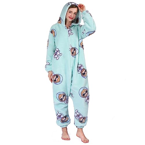 MAYSTEPPE Pyjamas Onesies Erwachsene Jumpsuit Unisex Tiere Halloween Kostüm Kleid Einteiler Schlafanzug Onesie Damen von MAYSTEPPE