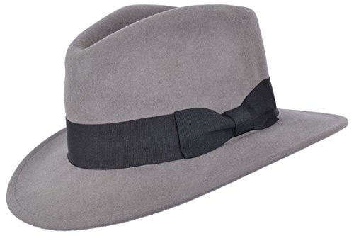 MAZ Herren Fedora & Trilby Gr. 61 cm, grau von MAZ