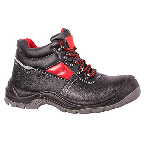 Arbeitsschuhe Herren, Sicherheitsschuhe S3 mit Stahlkappe, Wasserdicht arbeitschuhe, Rutschhemmend, schwarz, Leder, Safety Shoes, Arbeitsstiefel leicht (Numeric_44) von MAZALAT work wear