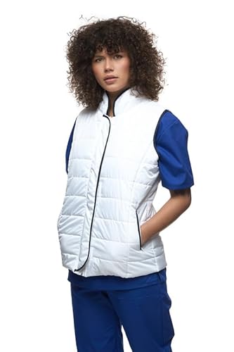 Leichte Steppweste Damen- Robuster Reißverschluss mit Klettverschluss, Weiße Steppweste Damen mit Seitentaschen, Hoher Kragen Damenwesten, Freizeit- oder Arbeitskleidung Outdoor Weste Damen Leichte Steppweste Damen- Robuster Reißverschluss mit Klettverschluss, Weiße Steppweste Damen mit Seitentaschen, Hoher Kragen Damenwesten, Freizeit- oder Arbeitskleidung Outdoor Weste Damen von MAZALAT work wear