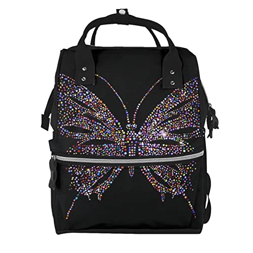 MAZBIT Butterfly Mommy Rucksack, Multifunktionaler Damen-Reiserucksack mit großer Kapazität, schmetterling, One size von MAZBIT