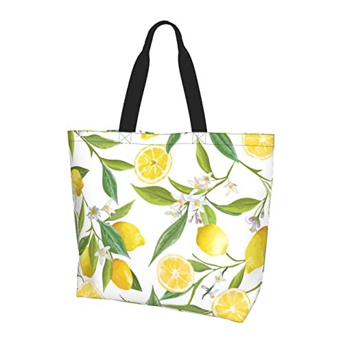 MAZBIT Fresh Tropical Lemons Damen Fashion Große Kapazität Schultertasche Einkaufstasche Tragetasche für den täglichen Gebrauch, Frische tropische Zitronen, Einheitsgröße von MAZBIT