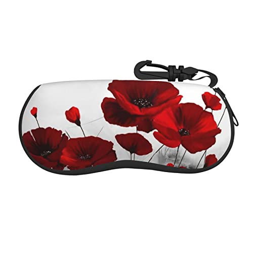 MAZBIT Weiches bedrucktes Brillenetui aus Neopren, leicht, tragbar, mit Reißverschluss, Rote Mohnblume, One size MAZBIT Weiches bedrucktes Brillenetui aus Neopren, leicht, tragbar, mit Reißverschluss, Rote Mohnblume, One size von MAZBIT