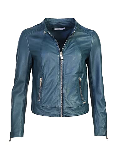 MAZE Damen Lederjacke Grenada Petrol Blue S von MAZE