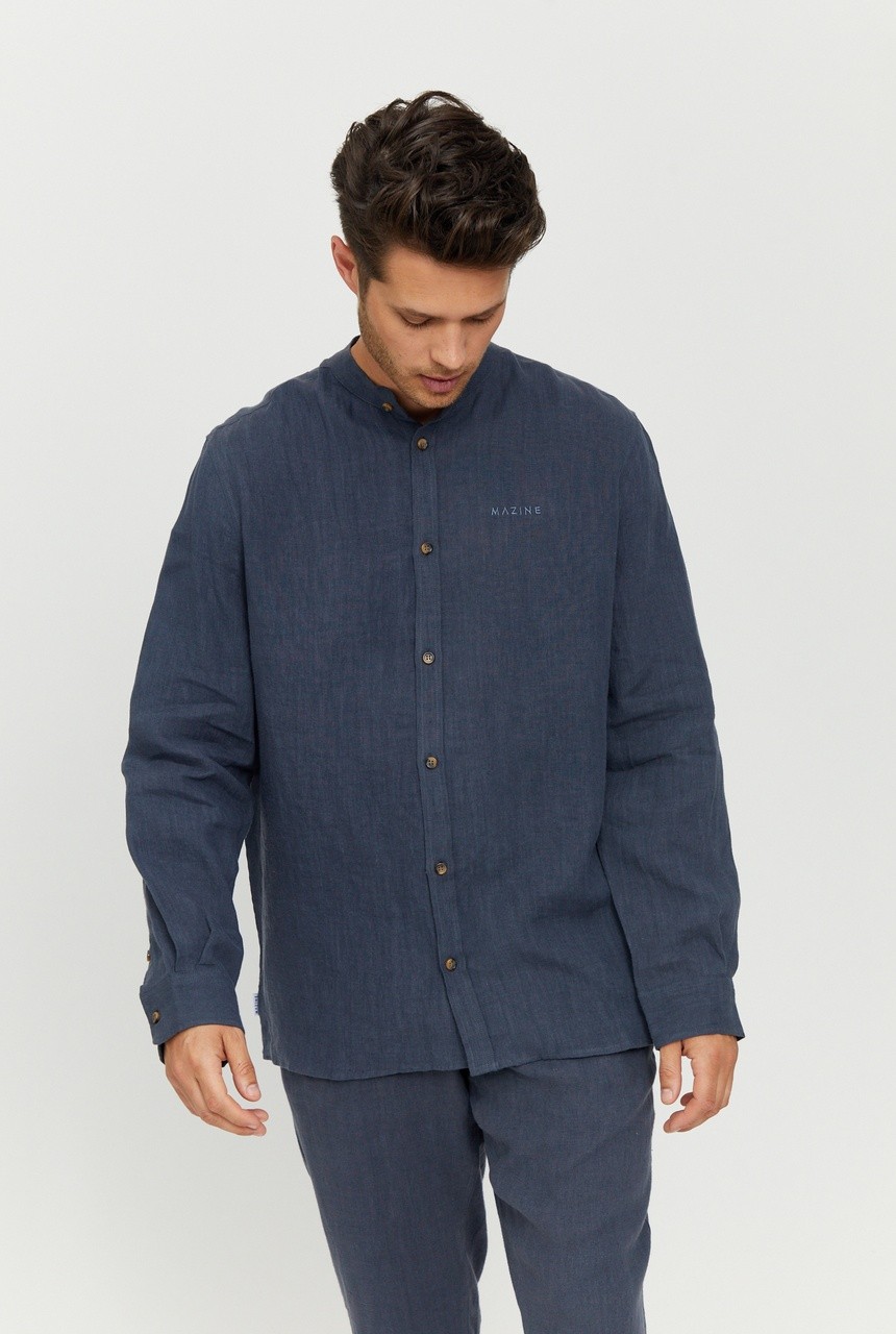 ALTONA LINEN SHIRT | MAZINE | veganes Hemd | ink blue XL von MAZINE