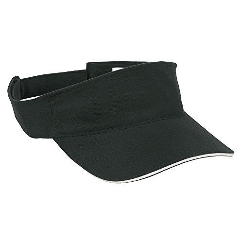 noTrash2003 Sport Sun Visor mit kontrastfarbenem Sandwich in 12 Farben für Golf, Tennis, Angeln (Schwarz-Weiss) von noTrash2003