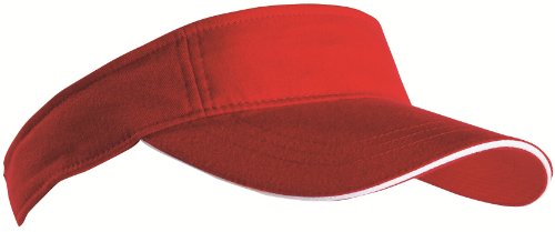 noTrash2003 Sport Sun Visor mit kontrastfarbenem Sandwich in 12 Farben für Golf, Tennis, Angeln (Rot-Weiss) von noTrash2003