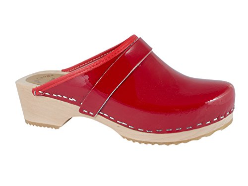 Clogs Standardclogs Lackleder rot von MB Clogs