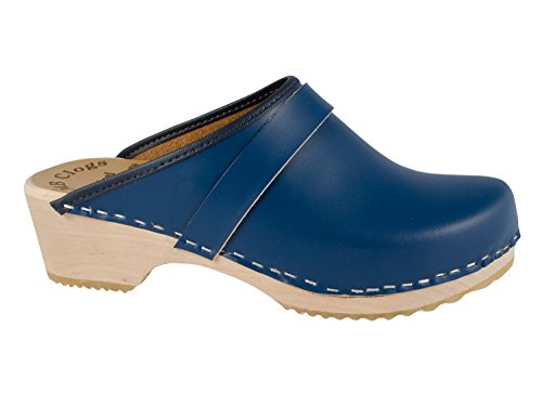 MB Clogs Original Schwedenclogs Gr. 34 – 46, Blau I Clogs aus Holz Klotschen Holz Pantoletten Herren Damen Holzschuhe Klogs Schweden Schuhe I Clogs Holzsohle Gartenschuhe Holzabsatz von MB Clogs