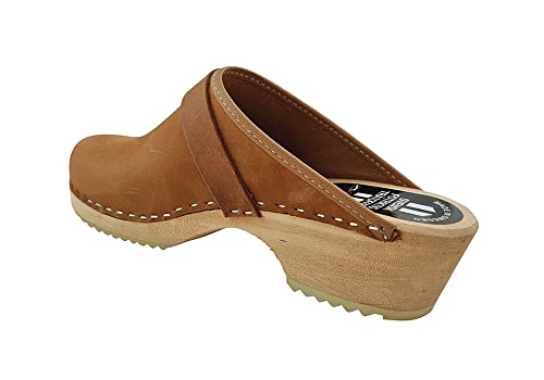 MB Clogs, Damenclogs Nubukleder Cognac von MB Clogs