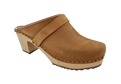 MB Clogs, Ladyclogs, Nubuklederclogs Cognac von MB Clogs